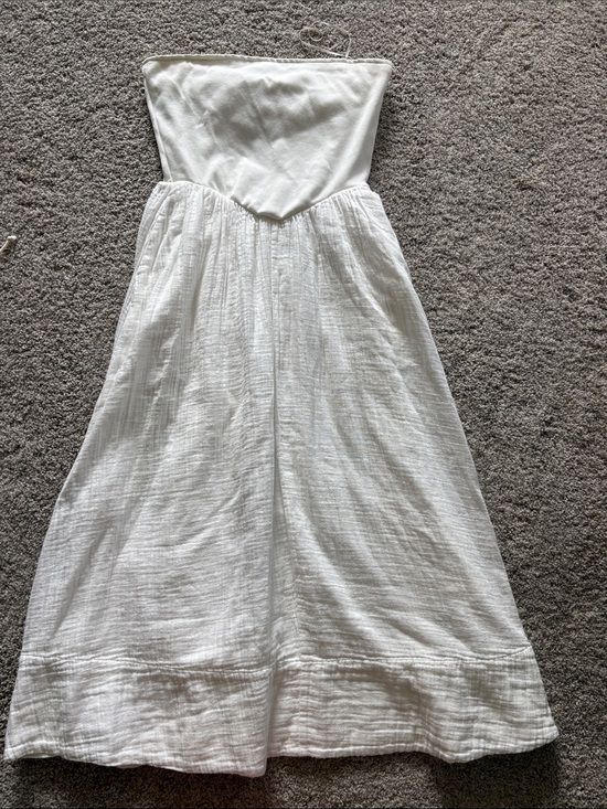 GAP Dresses & Skirts - GAP White Strapless Ribbed Midi Dress